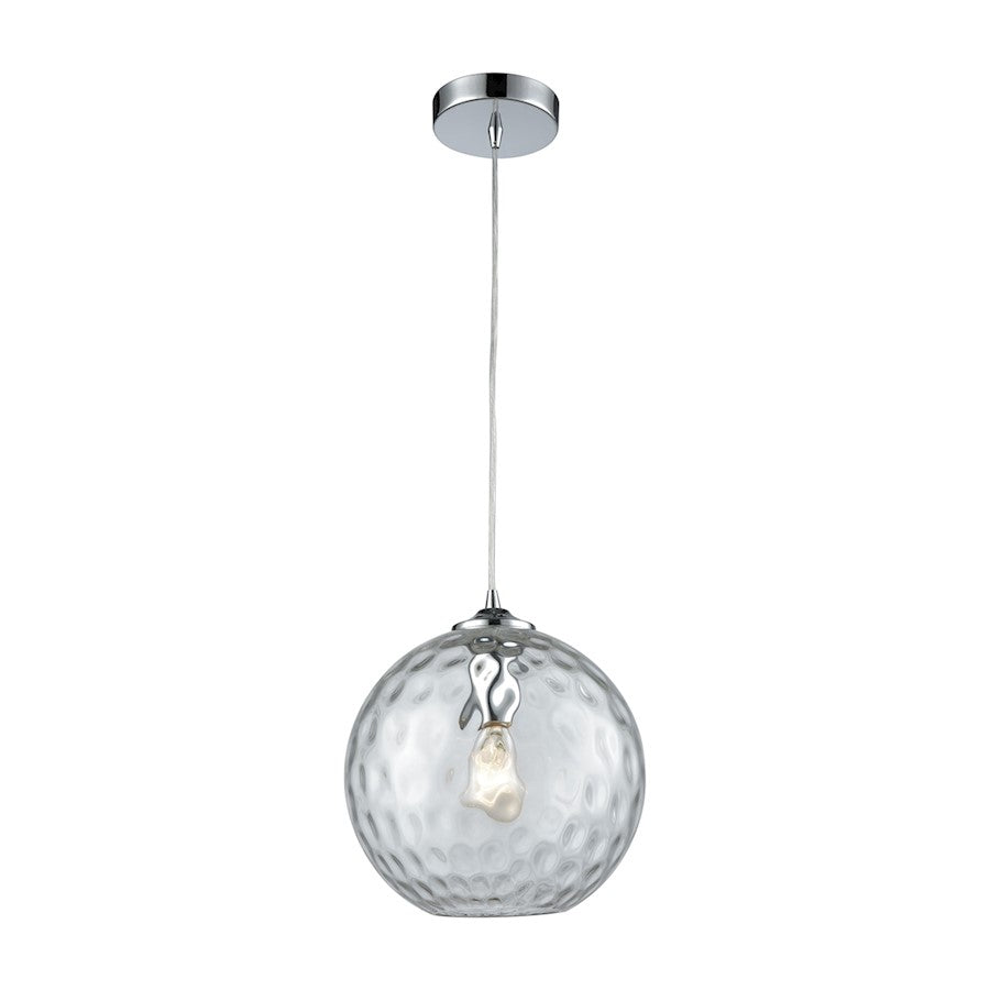 ELK Lighting Watersphere 1-Light Mini Pendant, Chrome/Clear - 31380-1CLR