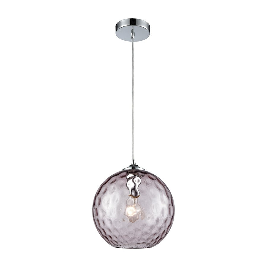 ELK Lighting Watersphere 1-Light Mini Pendant, Chrome/Purple - 31380-1PRP