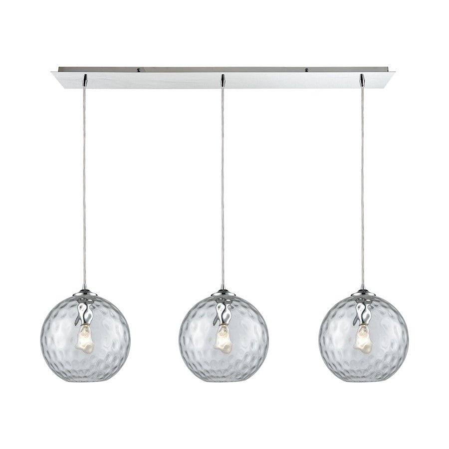 ELK Lighting Watersphere 3-LT Linear LP Mini Pendant, Chrome- 31380-3LP-CLR