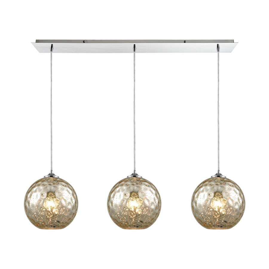 ELK Lighting Watersphere 3-LT Linear LP Mini Pendant, Chrome - 31380-3LP-MRC