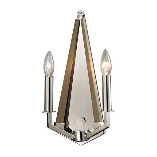 ELK Lighting Madera 2-Light Wall Lamp, Polished Nickel and Taupe - 31470-2