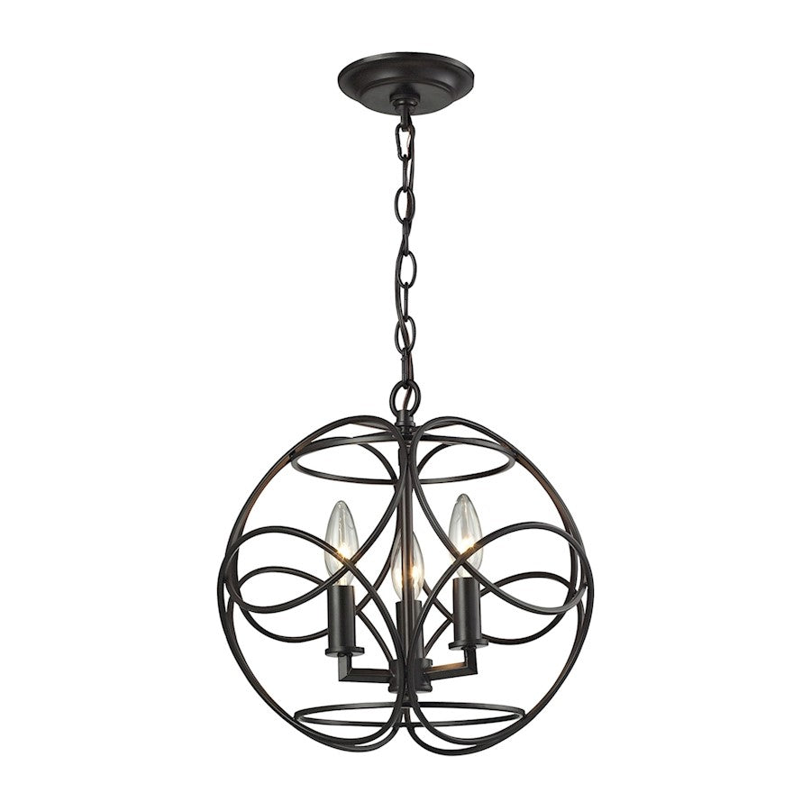 ELK Lighting Chandette 3-Light Pendant, Oil Rubbed Bronze - 31811-3