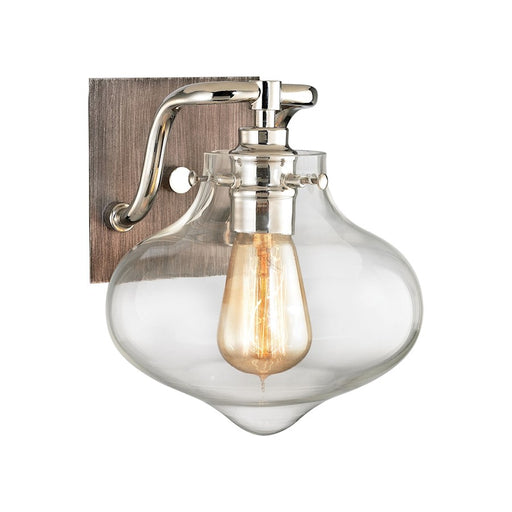ELK Lighting Kelsey 1-Light Vanity Lamp, Nickel & Weathered Zinc/Clear - 31940-1