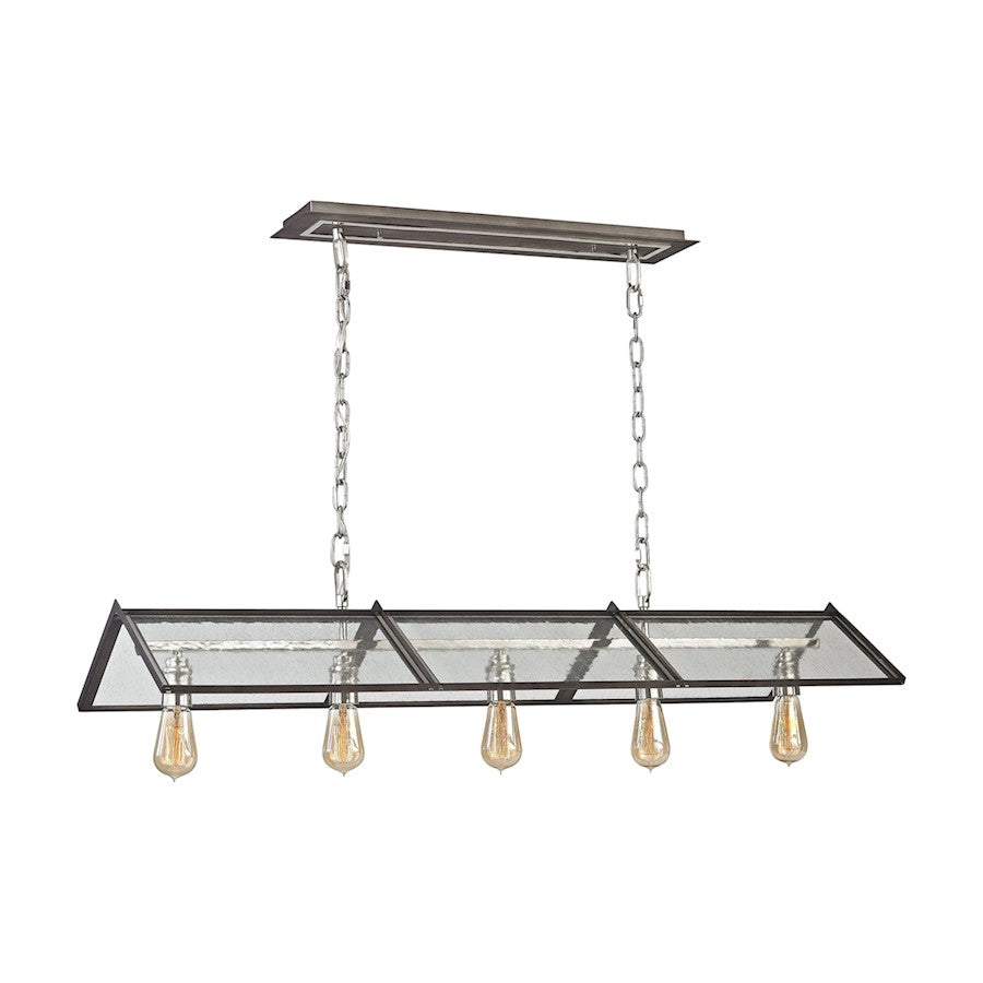 ELK Lighting Ridgeview 5-Light Chandelier, Nickel & Zinc/Seedy - 31963-5