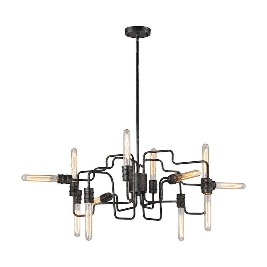 ELK Lighting Transit 12-Light Chandelier, Silvered Graphite - 31992-12