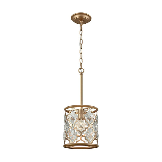 ELK Lighting Armand 1-Light Mini Pendant, Matte Gold/Clear Crystals - 32094-1