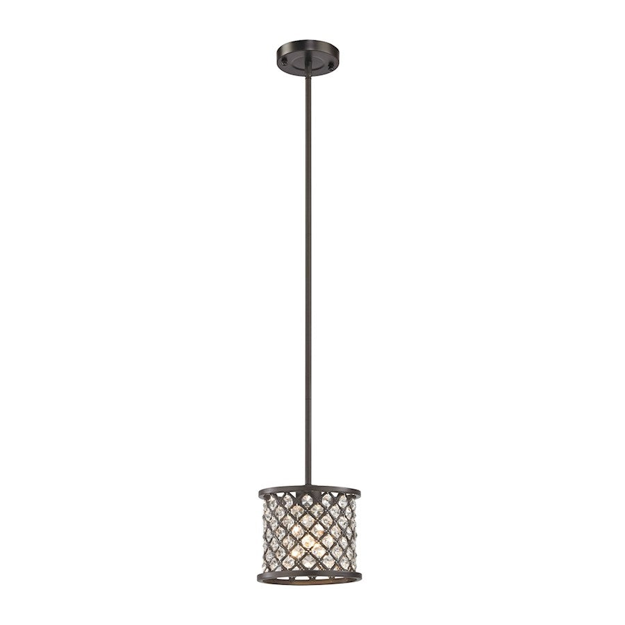 ELK Lighting Genevieve Mini Pendant, Bronze/Crystal & Mesh Shade - 32102-1