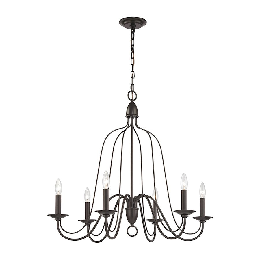 ELK Lighting Monroe 6-Light Chandelier, Oil Rubbed Bronze - 32162-6