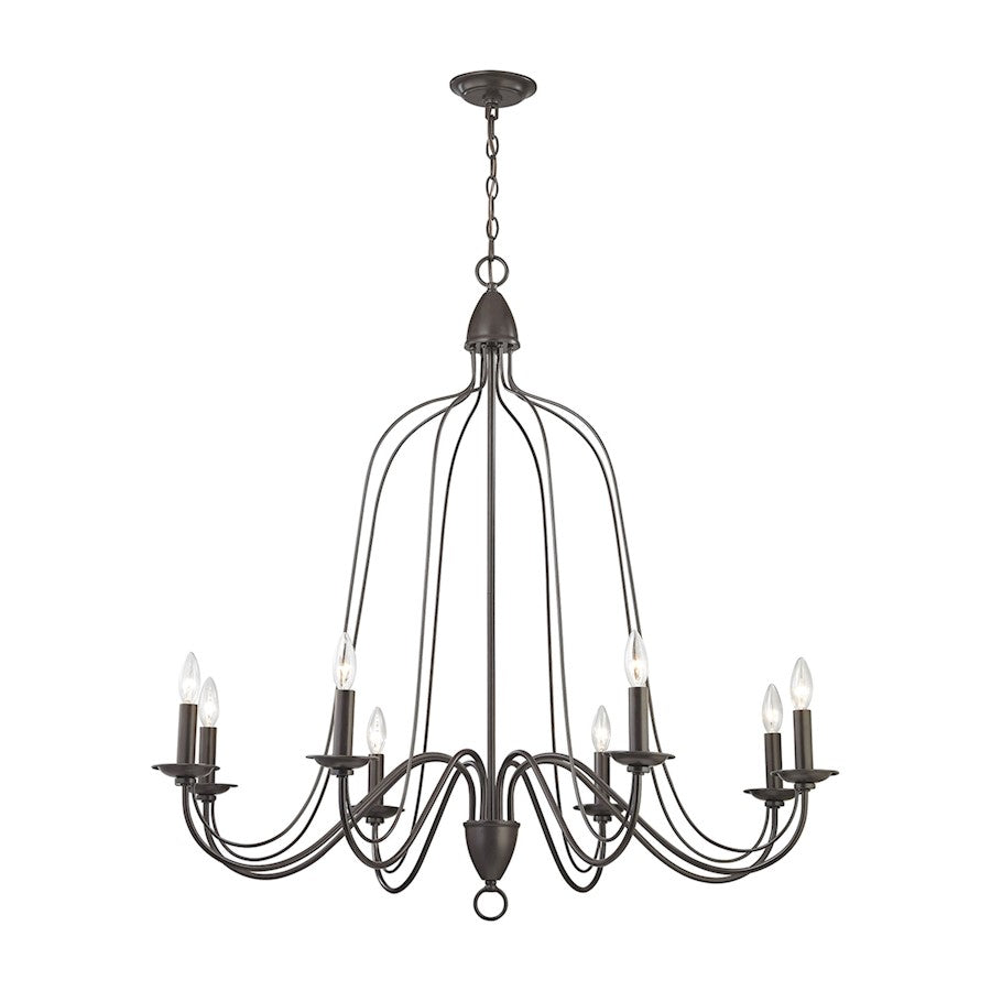 ELK Lighting Monroe 8-Light Chandelier, Oil Rubbed Bronze - 32163-8