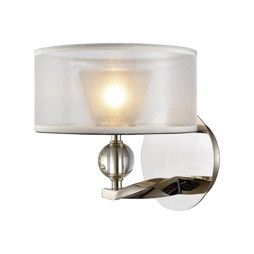 ELK Lighting Corisande 1-Light Vanity Lamp, Nickel/Silver Drum - 32290-1
