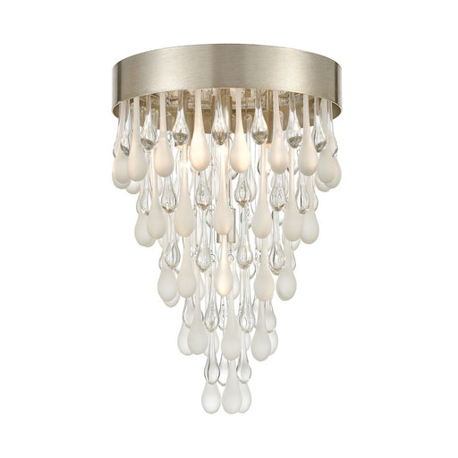 ELK Lighting Morning Frost 4-Light Flush, Silver/Clear /Frosted Drops - 32341-4