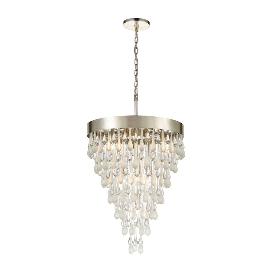 ELK Lighting Morning Frost 7-Light Chandelier, Silver/Clear - 32345-7