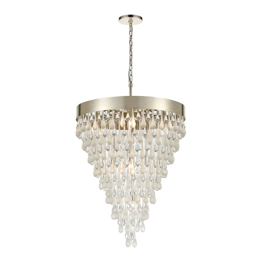 ELK Lighting Morning Frost 10-Light Chandelier, Silver/Clear - 32346-10