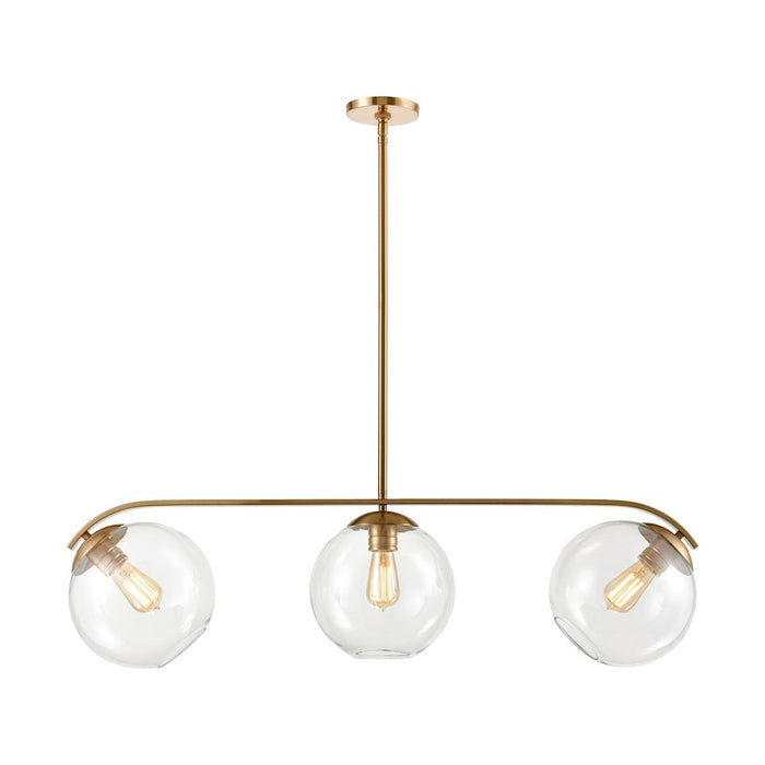 ELK Lighting Collective 3-Light Island Light, Satin Brass/Clear Glass - 32352-3