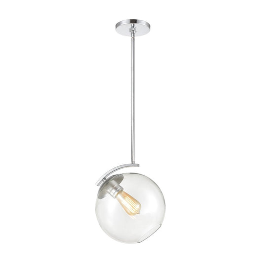 ELK Lighting Collective 1-Light Mini Pendant, Chrome/Clear - 32361-1