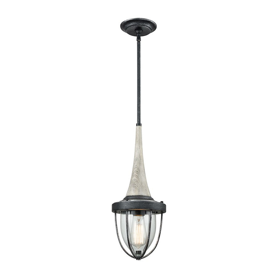 ELK Lighting Sturgis 1-Light Mini Pendant, Graphite/Clear - 33130-1