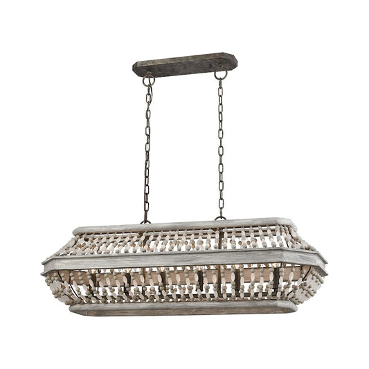 ELK Lighting Summerton 6-Light Linear Chandelier, Gray & Rust- 33192-6