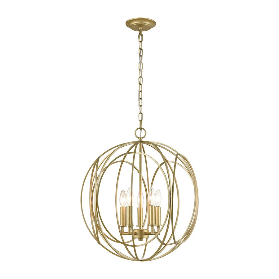 ELK Lighting Loughton 5-Light Chandelier, Golden Silver - 33416-5