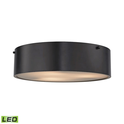 ELK Lighting Clayton 3-Light Flush, Oiled Bronze/Black Shade, LED - 45320-3-LED