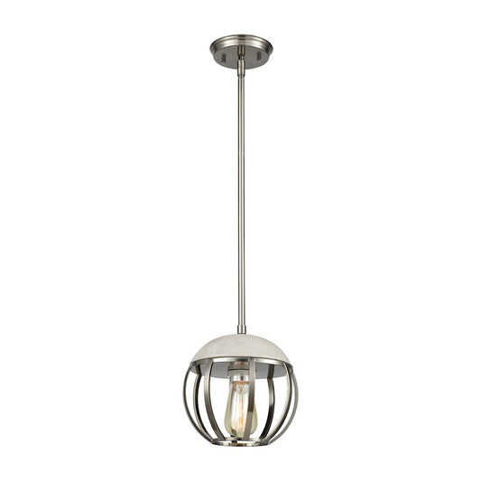 ELK Lighting Urban Form Mini Pendant, Nickel/Concrete & Metal Cage - 45337-1