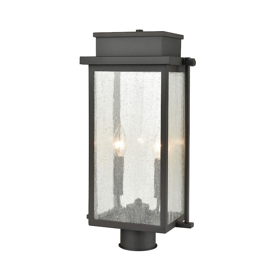 ELK Lighting Braddock 2-Light Outdoor Post Mount, Bronze/Seedy - 45444-2