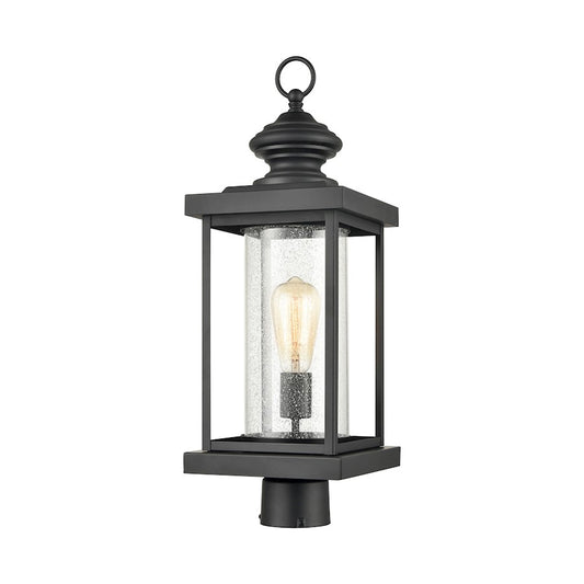 ELK Lighting Minersville 1-Light Outdoor Post Mount, Black/Speckled - 45454-1