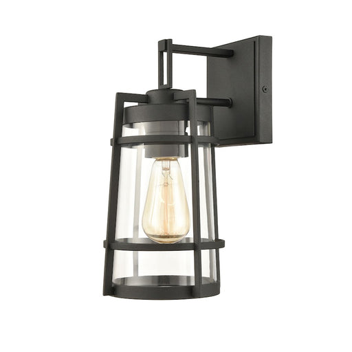 ELK Lighting Crofton 1-Light Small Outdoor Sconce, Charcoal/Clear - 45490-1