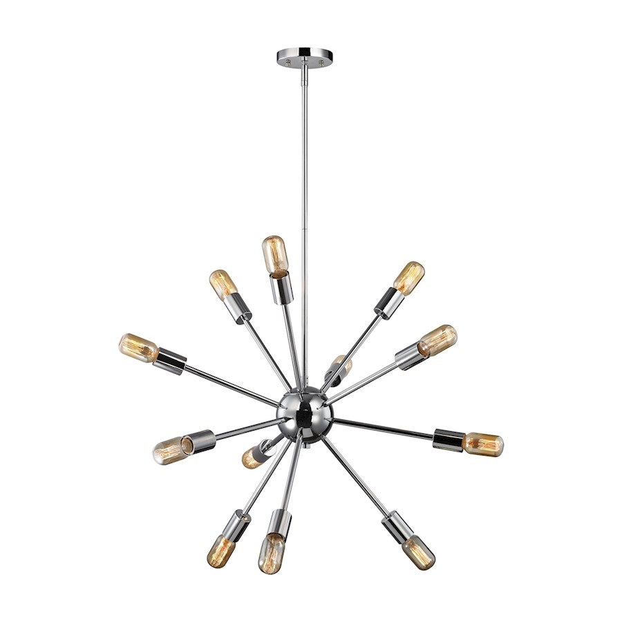 ELK Lighting Delphine 12-Light 27" Chandelier, Polished Chrome - 46234-12