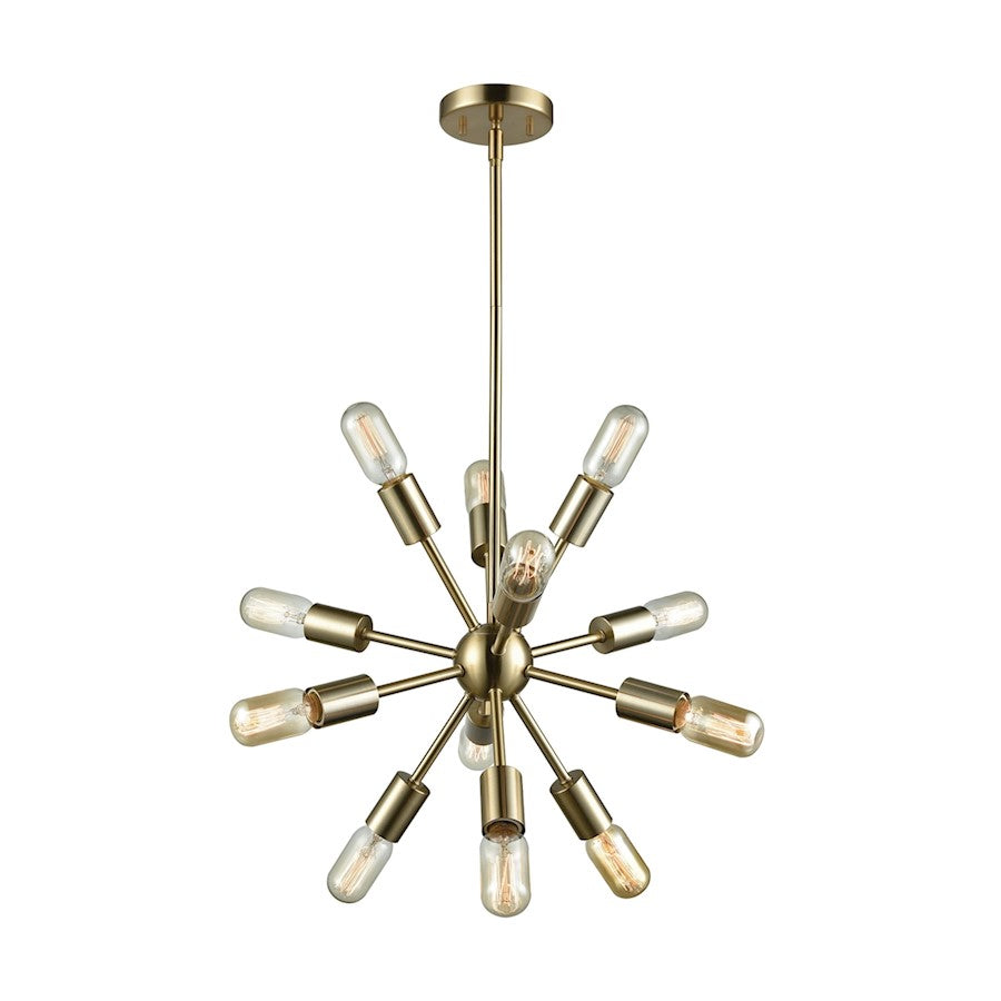 ELK Lighting Delphine 12-Light 16" Chandelier, Satin Brass - 46243-12