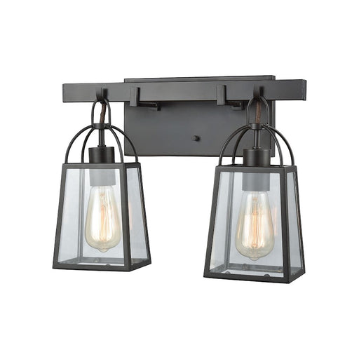 ELK Lighting Barnside 2-Light Vanity Lamp, Bronze/Clear Panels - 46271-2