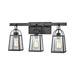 ELK Lighting Barnside 3-Light Vanity Lamp, Bronze/Clear Panels - 46272-3