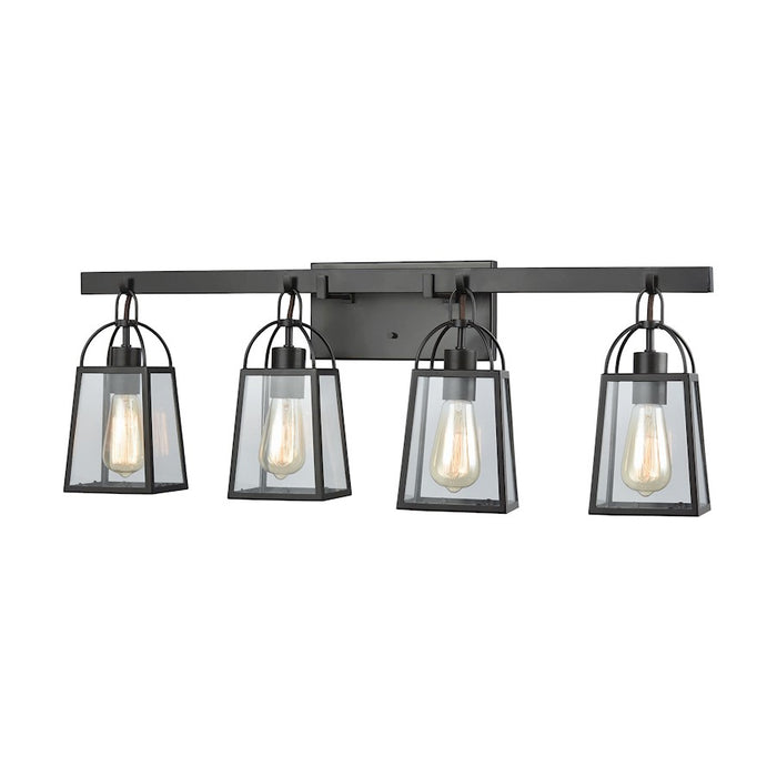 ELK Lighting Barnside 4-Light Vanity Lamp, Bronze/Clear Panels - 46273-4