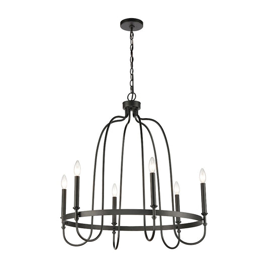 ELK Lighting Wickshire 6-Light Chandelier, Matte Black - 46383-6