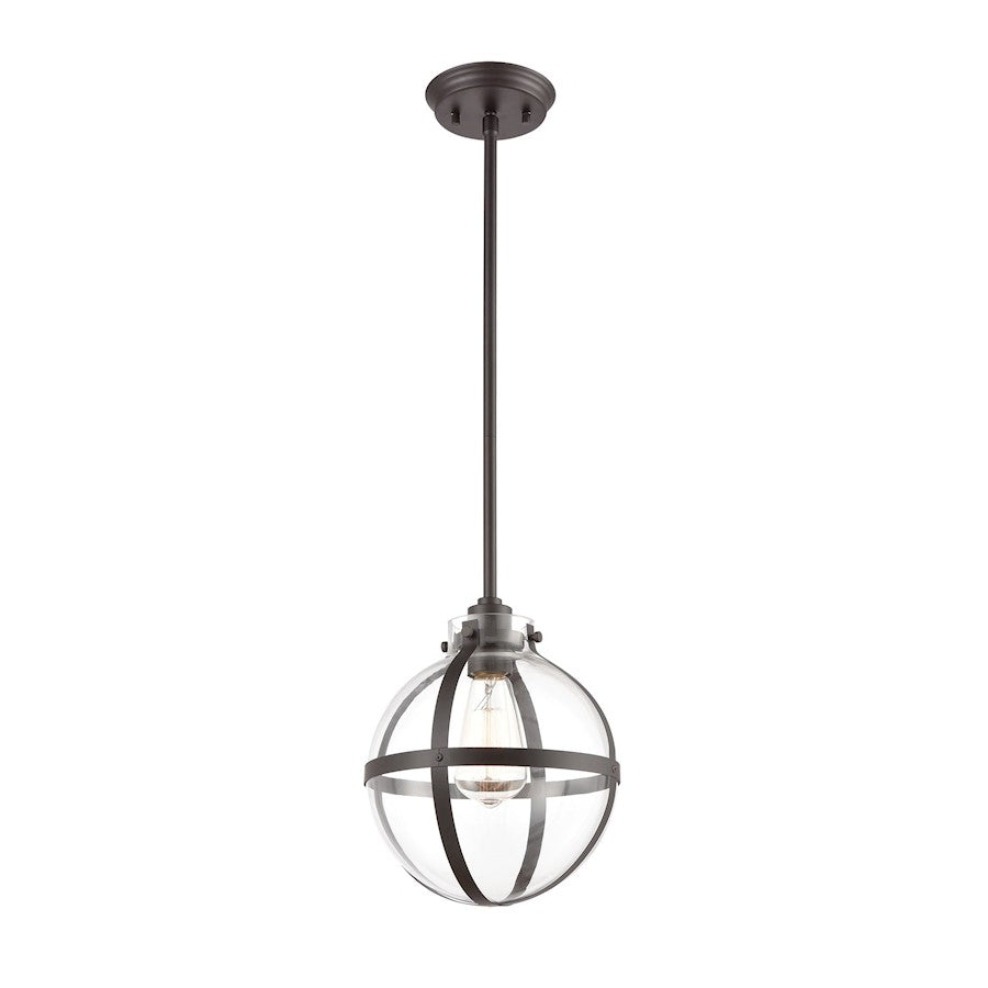 ELK Lighting Cusp 1-Light Mini Pendant, Oil Rubbed Bronze/Clear Glass - 46433-1