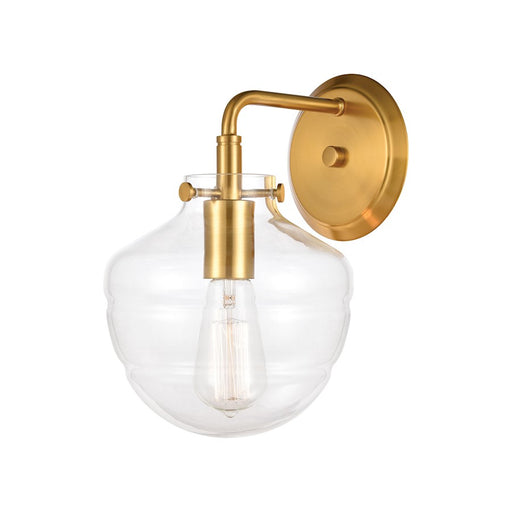 ELK Lighting Manhattan Boutique 1-Light 9" Sconce, Brushed Brass/Clear - 46550-1