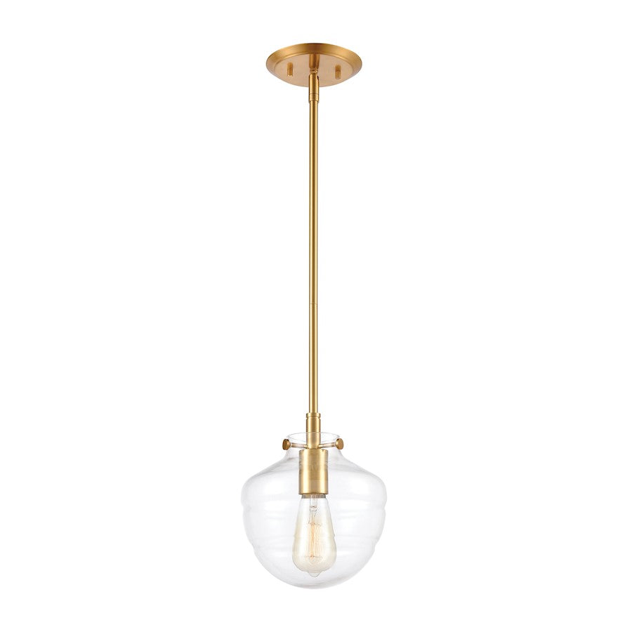 ELK Lighting Manhattan Boutique 8" 1-Light Mini Pendant, Brass/Clear - 46555-1