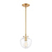 ELK Lighting Manhattan Boutique 8" 1-Light Mini Pendant, Brass/Clear - 46555-1
