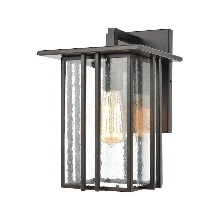 ELK Lighting Radnor 1-Light 12" Sconce, Matte Black/Seedy Glass - 46691-1