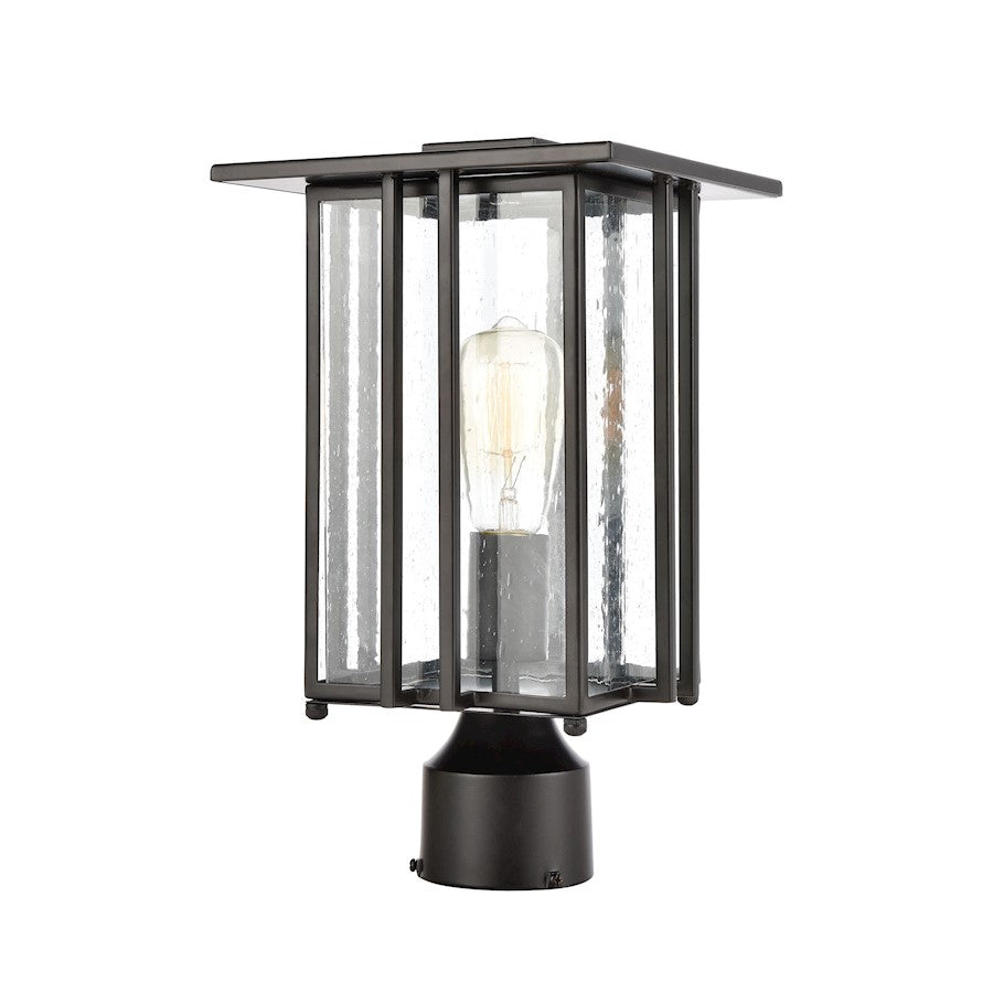 ELK Lighting Radnor 1-Light Post Mount, Matte Black/Seedy Glass - 46694-1