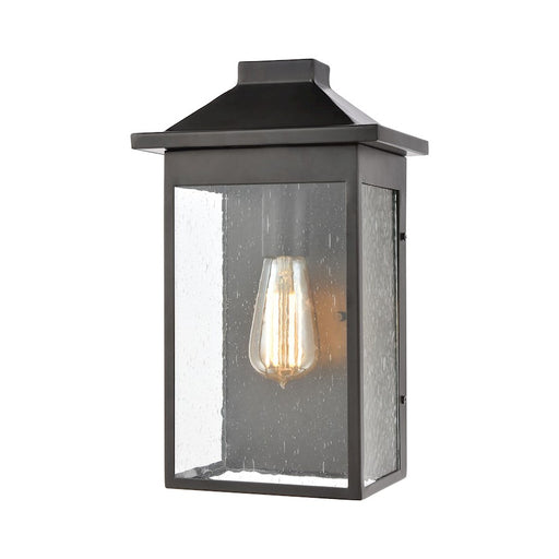 ELK Lighting Lamplighter 1-Light Medium Sconce, Black/Seedy Glass - 46701-1