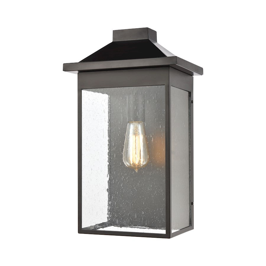 ELK Lighting Lamplighter 1-Light Large Sconce, Matte Black/Seedy Glass - 46702-1