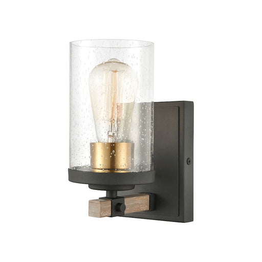 ELK Lighting Geringer 1-Light Vanity Light, Charcoal & Beechwood/Seedy - 47281-1