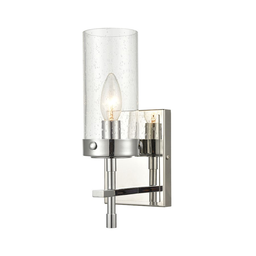 ELK Lighting Melinda 1-Light Sconce, Polished Chrome/Seedy Glass - 47300-1