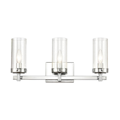 ELK Lighting Melinda 3-Light Vanity Light, Polished Chrome/Seedy Glass - 47303-3