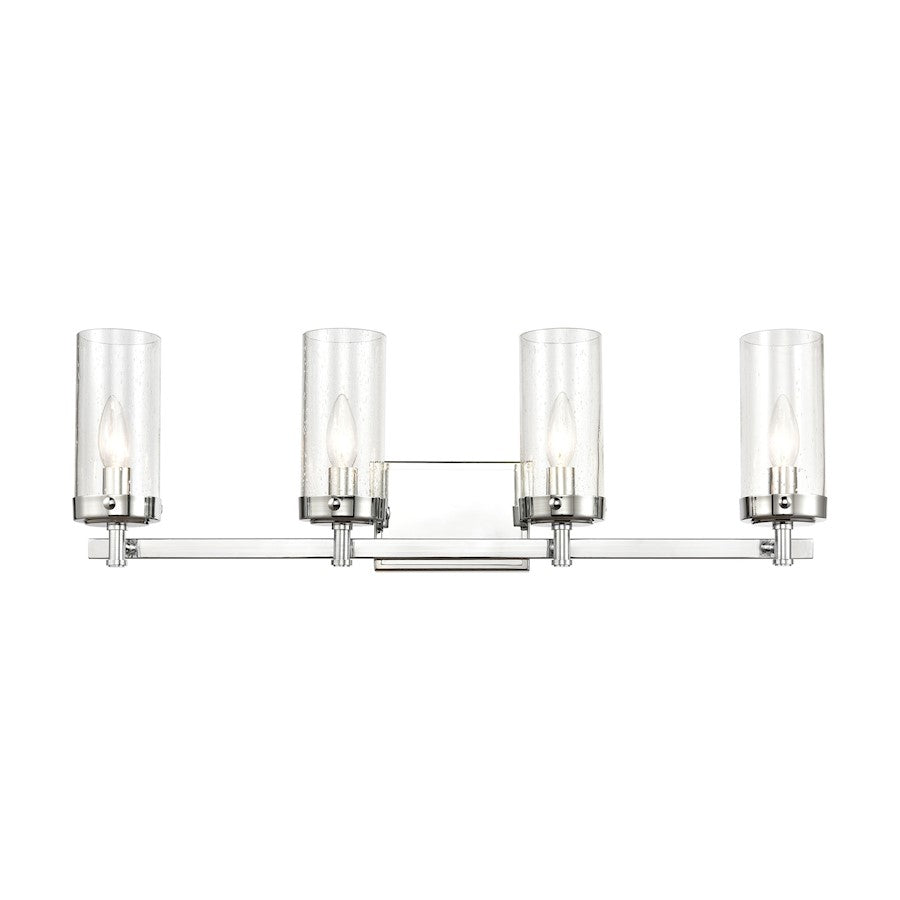 ELK Lighting Melinda 4-Light Vanity Light, Polished Chrome/Seedy Glass - 47304-4