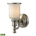 ELK Lighting Acadia 1-Light Vanity Lamp, Nickel/Opal Reeded, LED - 52000-1-LED