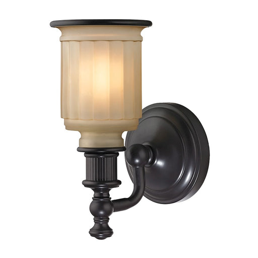 ELK Lighting Acadia 1-Light Vanity Lamp, Bronze/Opal Reeded Pressed - 52010-1