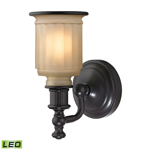 ELK Lighting Acadia 1-Light Vanity Lamp, Bronze/Opal Reeded, LED - 52010-1-LED