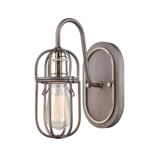 ELK Lighting Industrial Cage 1-Light Vanity Light, Weathered Zinc - 55061-1