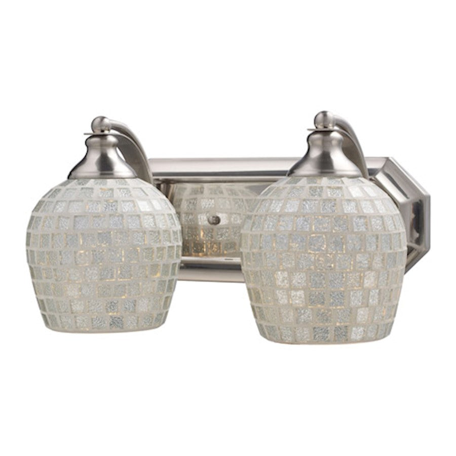 ELK Lighting Mix & Match 14'' Wide 2-Light Vanity, Nickel/Silver - 570-2N-SLV